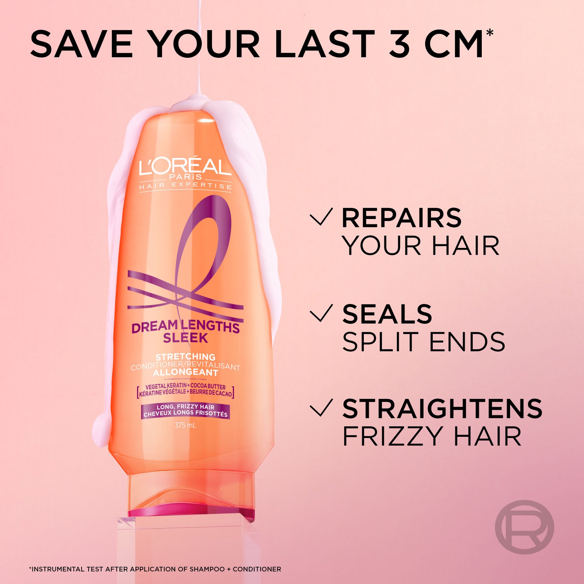 1 bottle of Sleek Dream Length Conditioner to repair hair, seal split ends and smooth frizzy hair